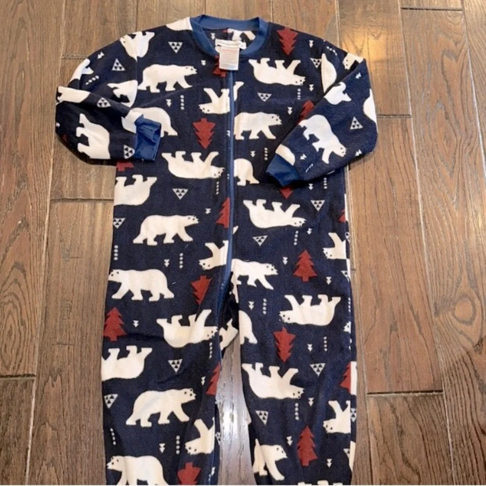Sleepy time PJS Polar Bear Footed Fleece One-Piece Pajamas size 6 years old